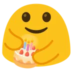 persone che si abbracciano + torta di compleanno