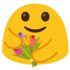 persone che si abbracciano + mazzo di fiori