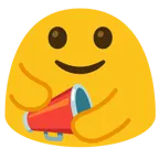 persone che si abbracciano + megafono