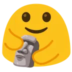 persone che si abbracciano + Moai