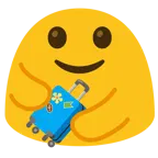 persone che si abbracciano + valigia