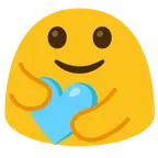 persone che si abbracciano + cuore azzurro