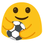 persone che si abbracciano + pallone da calcio