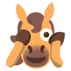 faccina che sbircia tra le dita + cavallo