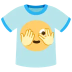 faccina che sbircia tra le dita + t-shirt