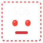 faccina tratteggiata + pulsante SOS