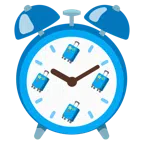 alarm clock + luggage