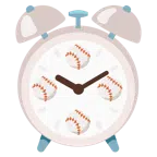 alarm clock + baseball
