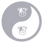yin yang + cow face