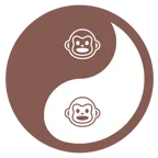 yin yang + monkey face