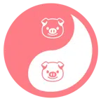 yin yang + pig face