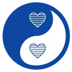yin yang + blue heart
