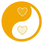 yin yang + yellow heart
