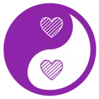 yin yang + purple heart