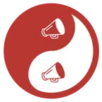 yin yang + megaphone