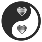 yin yang + black heart