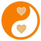 yin yang + orange heart