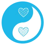 yin yang + light blue heart
