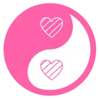 yin yang + pink heart