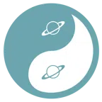 yin yang + ringed planet