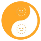 yin yang + dotted line face