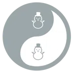yin yang + snowman without snow