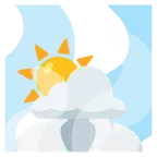 hot springs + sun behind cloud
