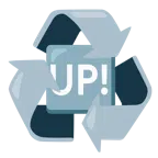 recycling symbol + UP! button