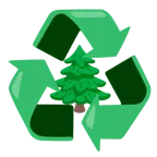 recycling symbol + evergreen tree