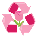 recycling symbol + tulip