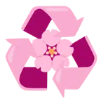 recycling symbol + cherry blossom