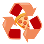 recycling symbol + pizza