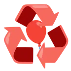 recycling symbol + balloon