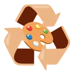 recycling symbol + artist palette