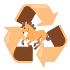 recycling symbol + horse