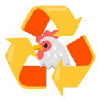 recycling symbol + chicken