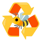 recycling symbol + honeybee