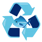 recycling symbol + fish