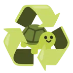 recycling symbol + turtle