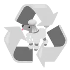 recycling symbol + poodle