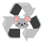 recycling symbol + mouse face