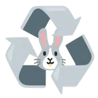 recycling symbol + rabbit face