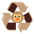 recycling symbol + monkey face