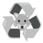 recycling symbol + wolf