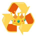 recycling symbol + crown