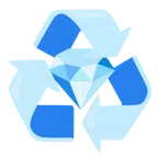 recycling symbol + gem stone