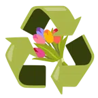 recycling symbol + bouquet