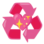 recycling symbol + sparkling heart