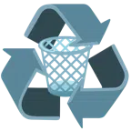 recycling symbol + wastebasket