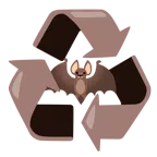 recycling symbol + bat